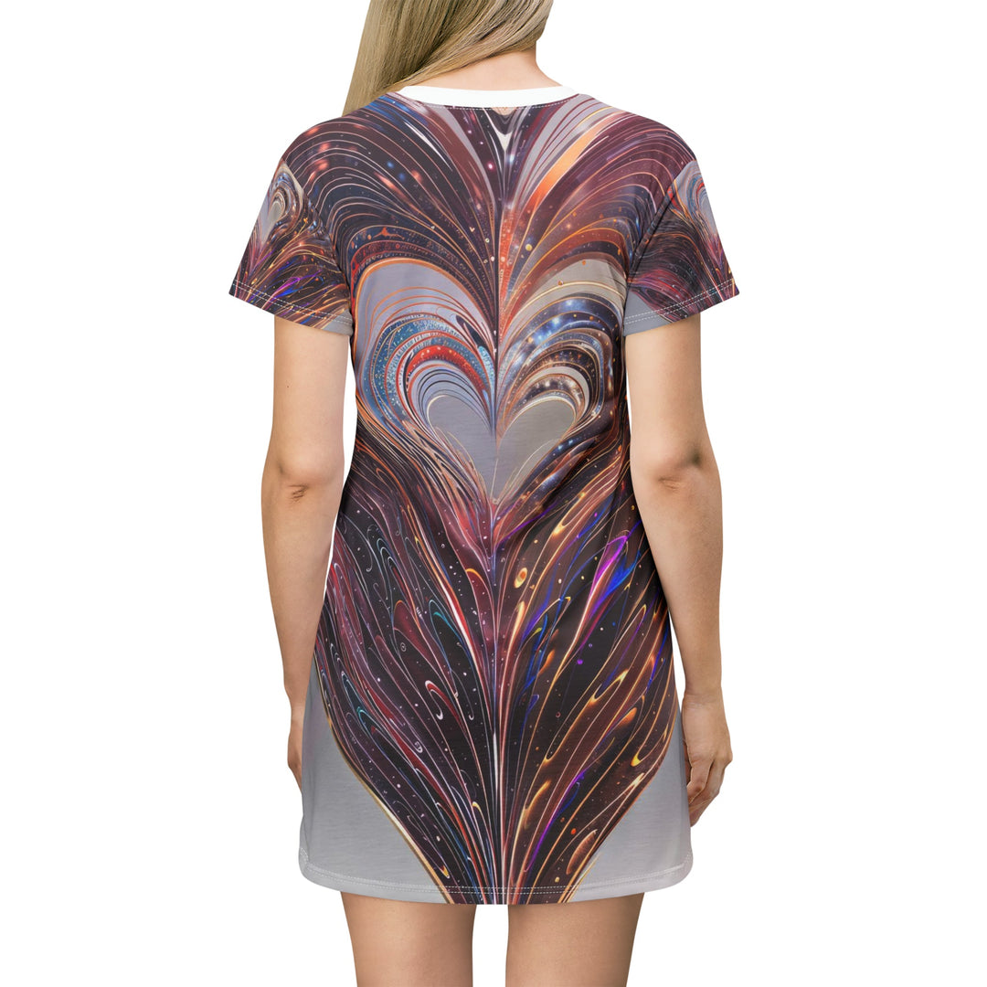 Luminous Swirling Heart - T-Shirt Dress - All Over Prints - g(0D·IO) - XS - -