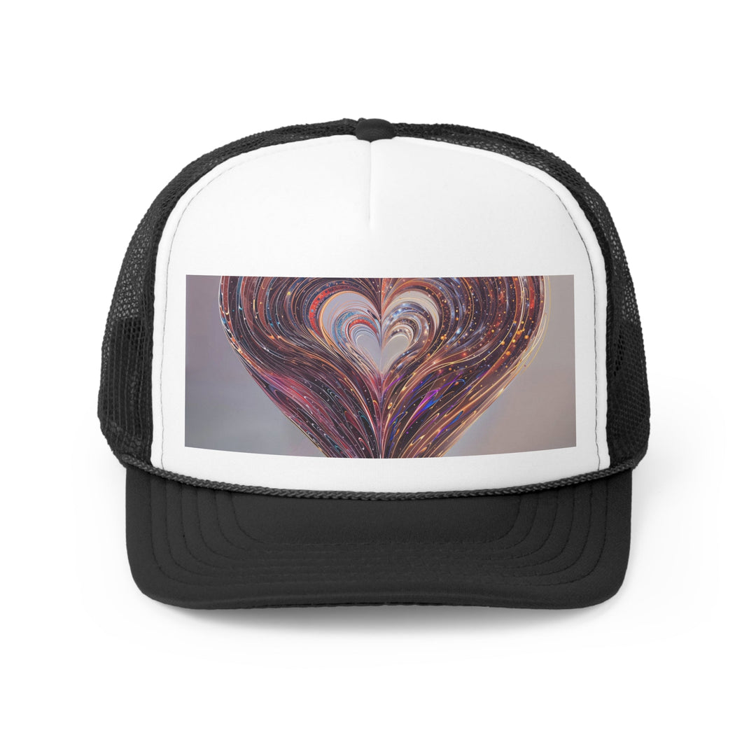 Luminous Swirling Heart - Trucker Hat - Hats - g(0D·IO) - Black - One size -