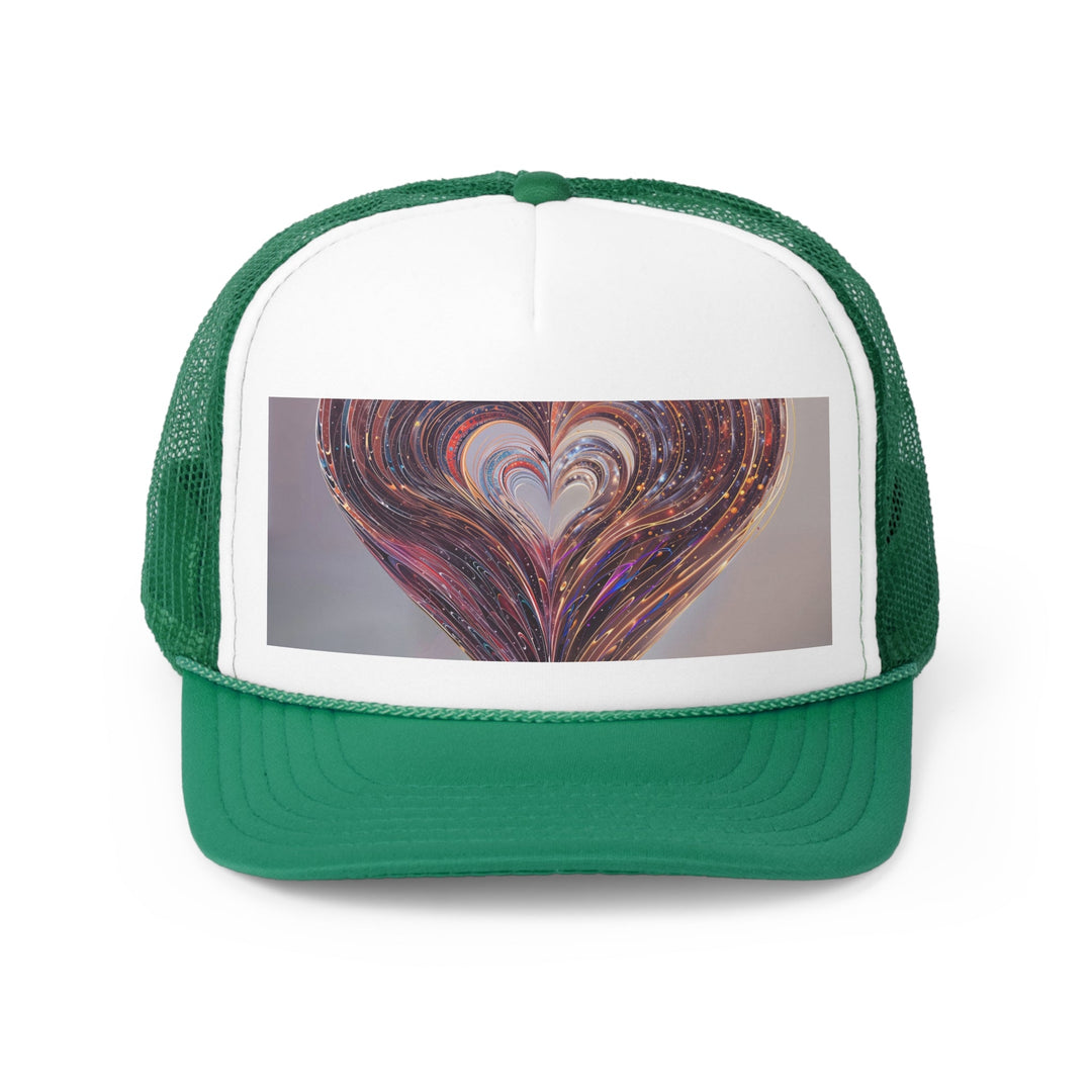 Luminous Swirling Heart - Trucker Hat - Hats - g(0D·IO) - Green - One size -