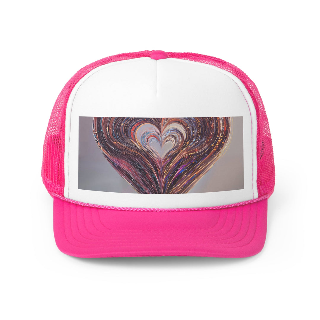 Luminous Swirling Heart - Trucker Hat - Hats - g(0D·IO) - Pink - One size -