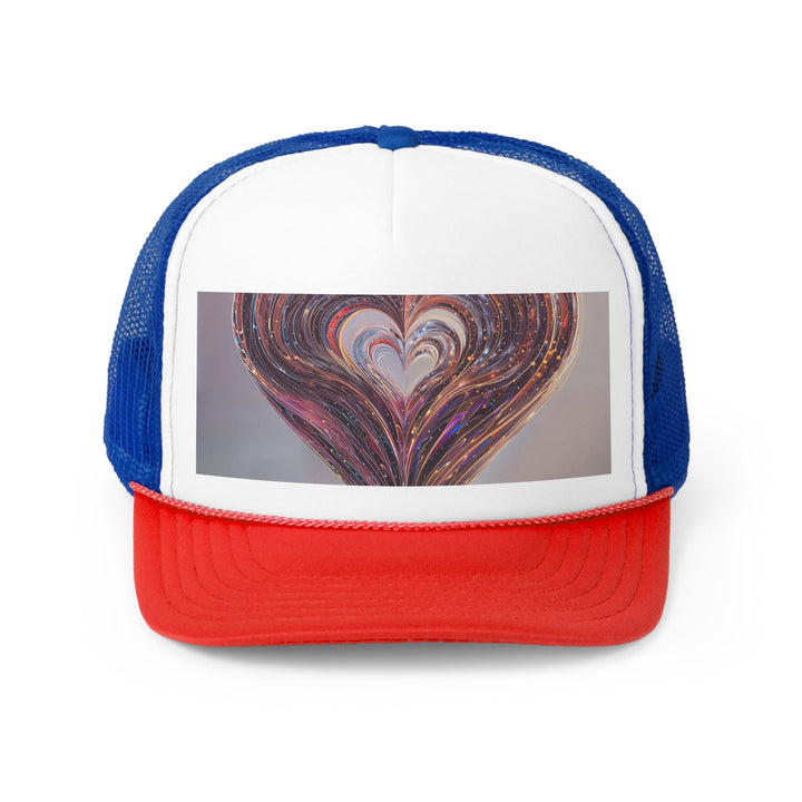 Luminous Swirling Heart - Trucker Hat - Hats - g(0D·IO) - Blue/Red - One size -