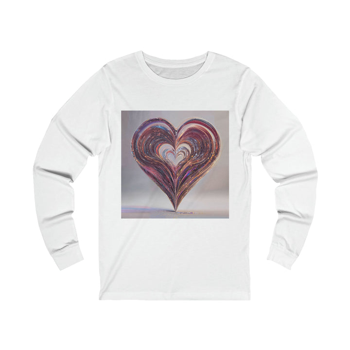 Luminous Swirling Heart - Unisex Jersey Long Sleeve Tee - Long-sleeve - g(0D·IO) - S - White -