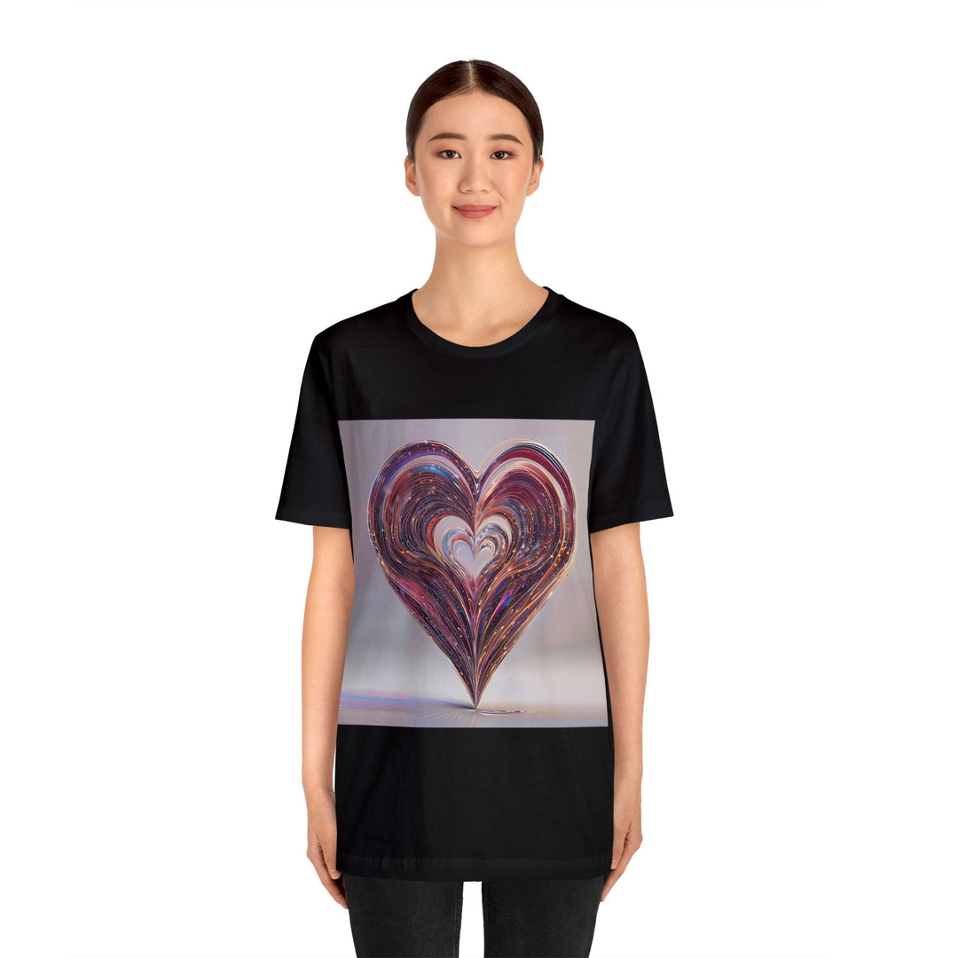 Luminous Swirling Heart - Unisex Jersey Short Sleeve Tee - T-Shirt - g(0D·IO) - Black - S -