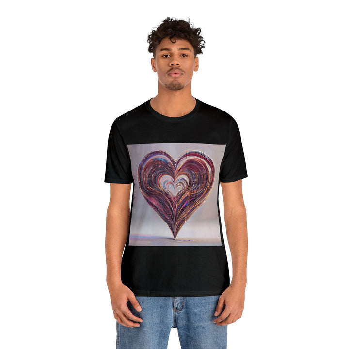 Luminous Swirling Heart - Unisex Jersey Short Sleeve Tee - T-Shirt - g(0D·IO) - Black - S -