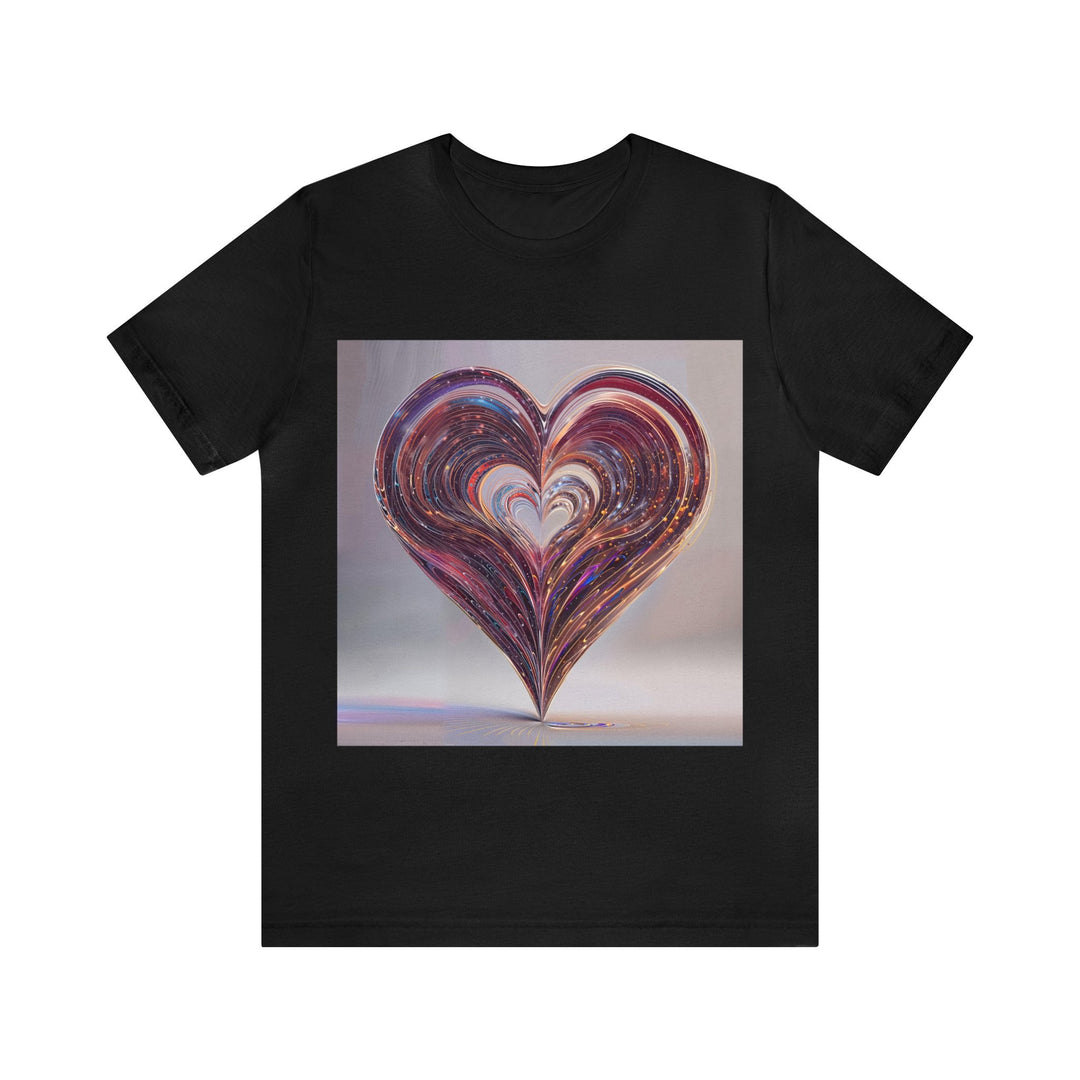 Luminous Swirling Heart - Unisex Jersey Short Sleeve Tee - T-Shirt - g(0D·IO) - Black - S -