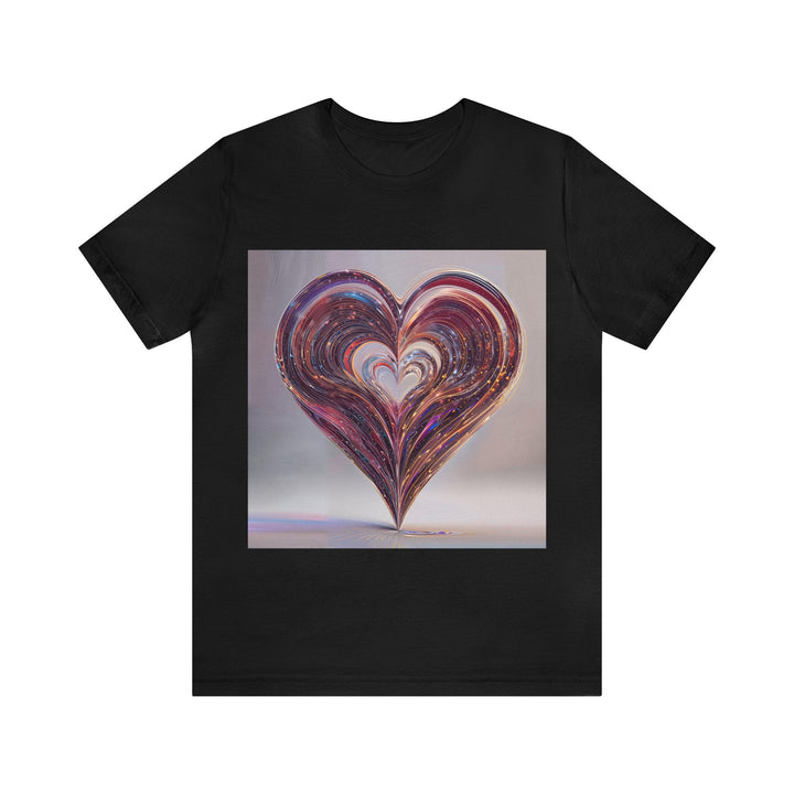 Luminous Swirling Heart - Unisex Jersey Short Sleeve Tee - T-Shirt - g(0D·IO) - Black - S -