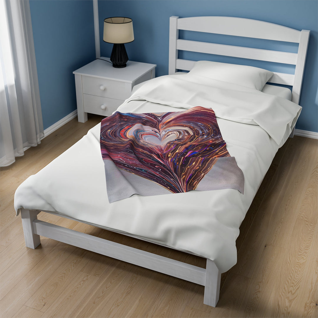 Luminous Swirling Heart - Velveteen Plush Blanket - All Over Prints - g(0D·IO) - 30" × 40" - -