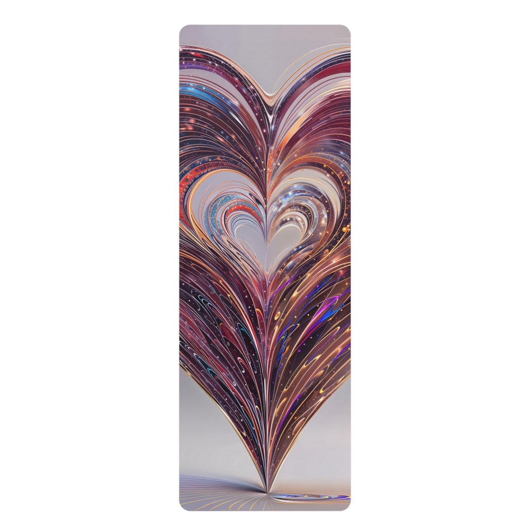 Luminous Swirling Heart - Yoga Mat - Home Decor - g(0D·IO) - 24” x 68” - -