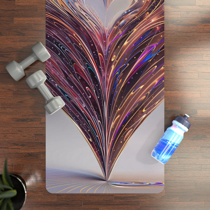 Luminous Swirling Heart - Yoga Mat - Home Decor - g(0D·IO) - 24” x 68” - -