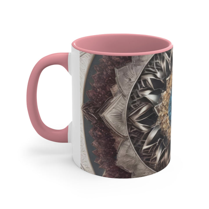 Mandala Geometric Intricacy - Accent Coffee Mug - Mug - g(0D·IO) - Pink - 11oz -