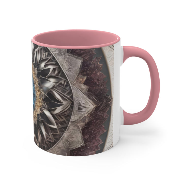 Mandala Geometric Intricacy - Accent Coffee Mug - Mug - g(0D·IO) - Pink - 11oz -