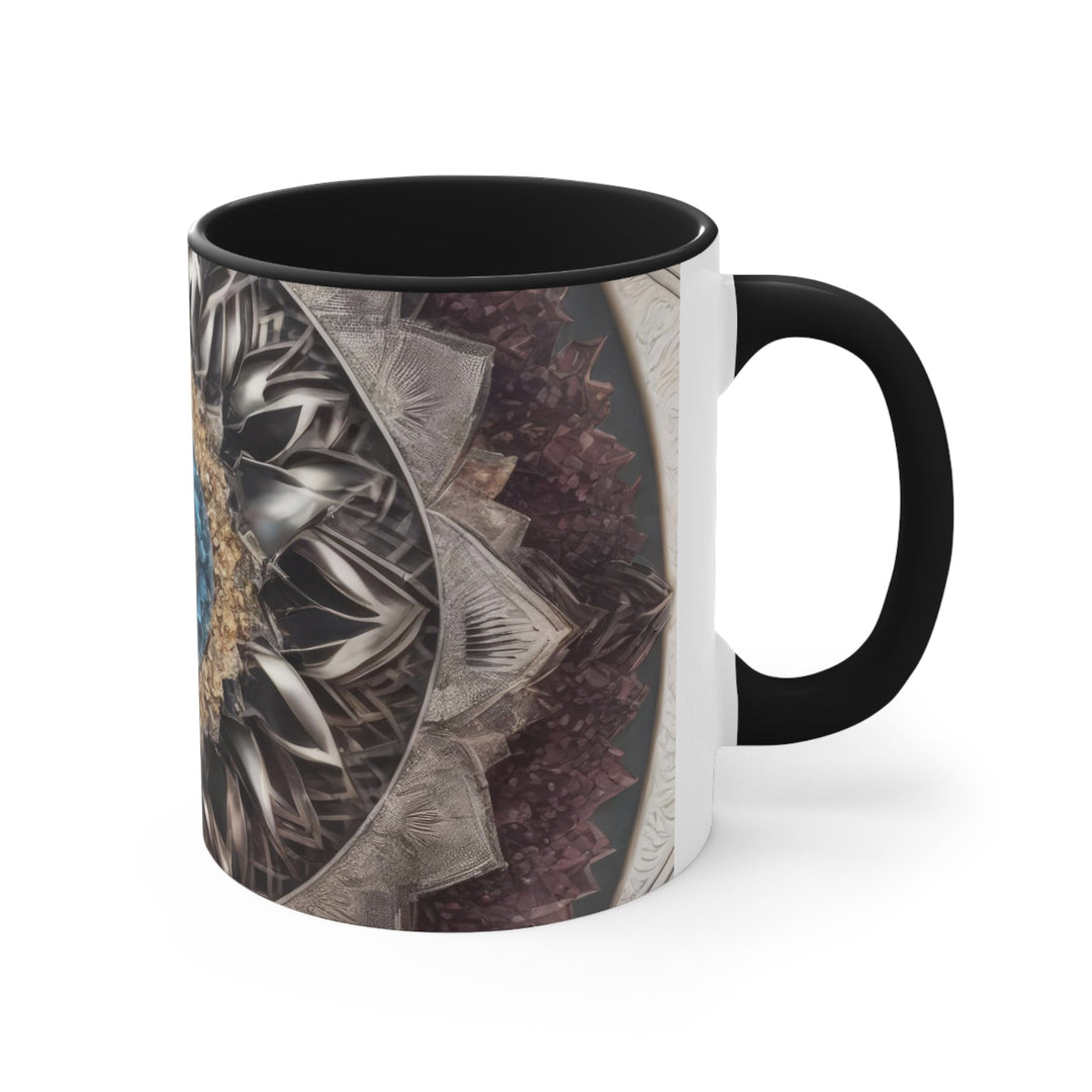 Mandala Geometric Intricacy - Accent Coffee Mug - Mug - g(0D·IO) - Pink - 11oz -