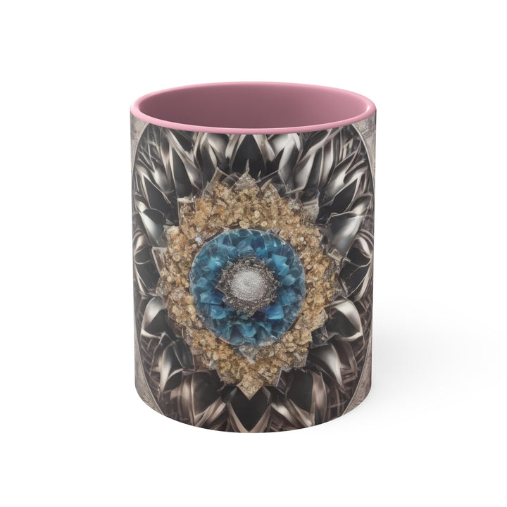 Mandala Geometric Intricacy - Accent Coffee Mug - Mug - g(0D·IO) - Pink - 11oz -