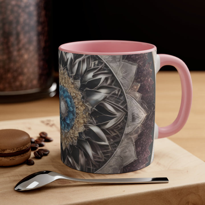 Mandala Geometric Intricacy - Accent Coffee Mug - Mug - g(0D·IO) - Pink - 11oz -