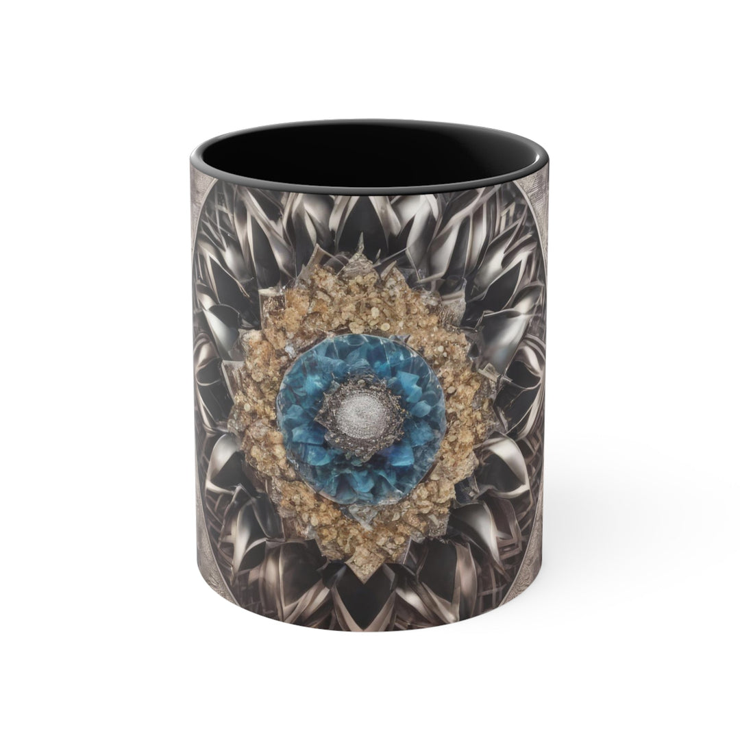 Mandala Geometric Intricacy - Accent Coffee Mug - Mug - g(0D·IO) - Black - 11oz -