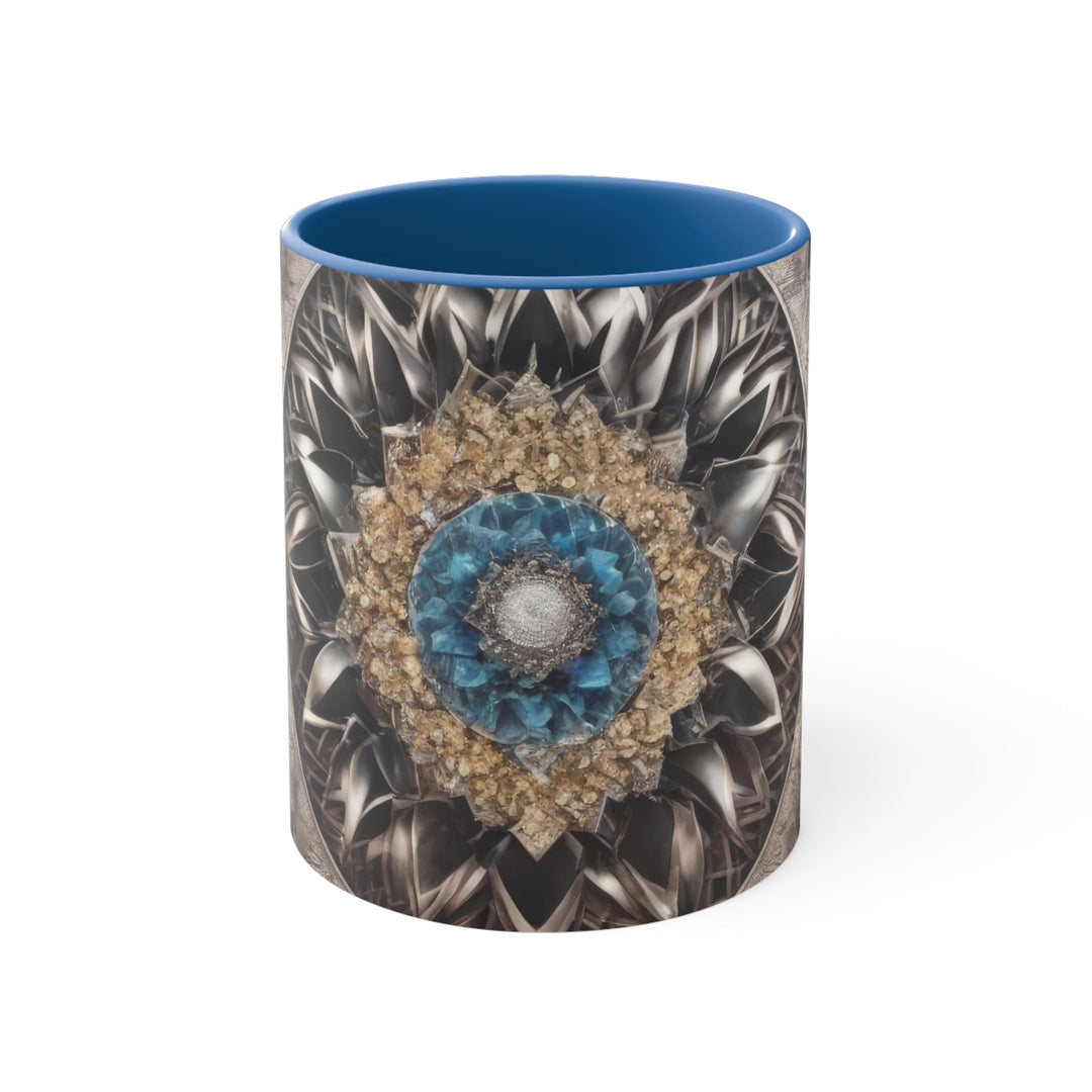 Mandala Geometric Intricacy - Accent Coffee Mug - Mug - g(0D·IO) - Blue - 11oz -