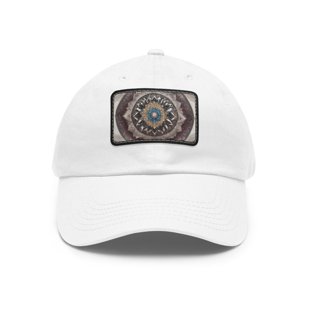 Mandala Geometric Intricacy - Dad Hat - Hats - g(0D·IO) - White / Black patch - Rectangle - One size