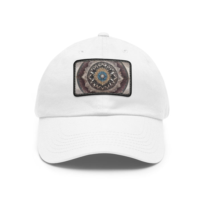 Mandala Geometric Intricacy - Dad Hat - Hats - g(0D·IO) - White / Black patch - Rectangle - One size