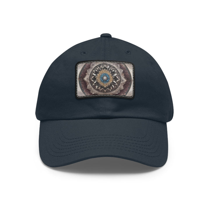 Mandala Geometric Intricacy - Dad Hat - Hats - g(0D·IO) - Navy / Black patch - Rectangle - One size