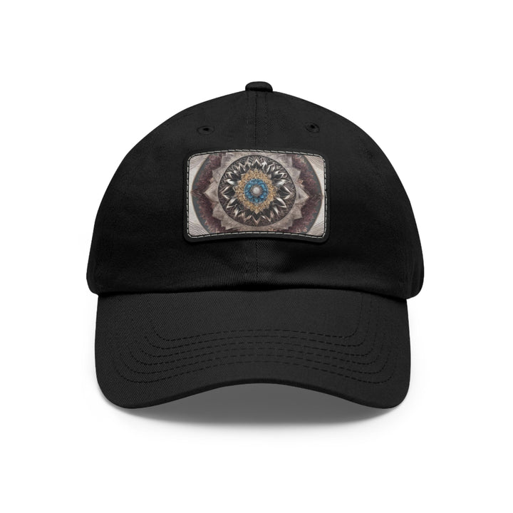 Mandala Geometric Intricacy - Dad Hat - Hats - g(0D·IO) - Black / Black patch - Rectangle - One size