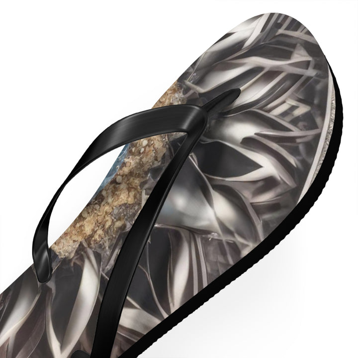 Mandala Geometric Intricacy - Flip Flops - Shoes - g(0D·IO) - XL - Black sole -