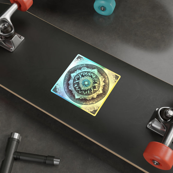 Mandala Geometric Intricacy - Holographic Die-Cut Sticker - Paper products - g(0D·IO) - 5" × 5" - Die-Cut - Holographic