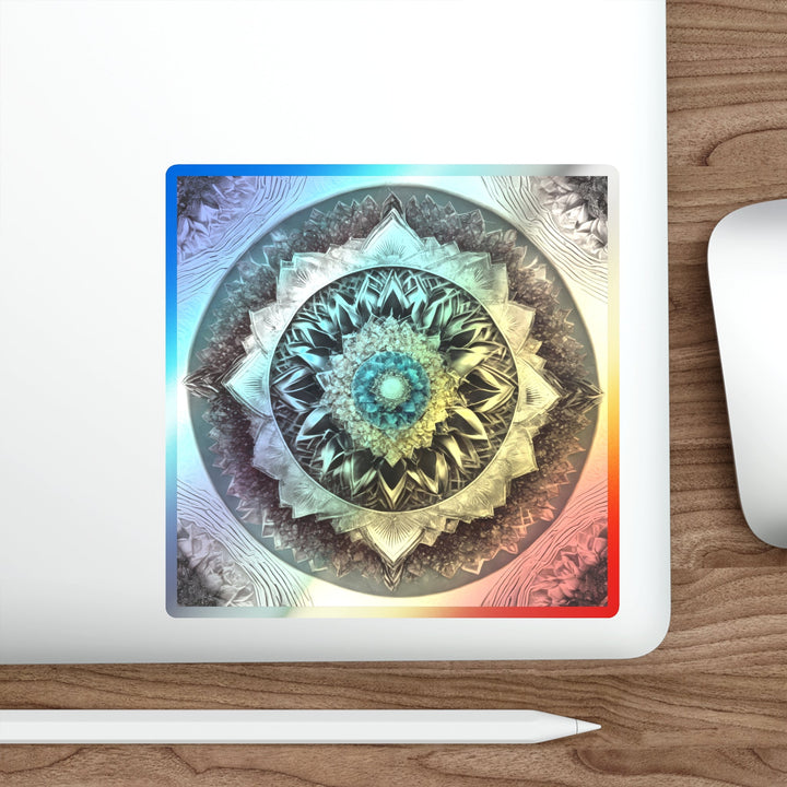 Mandala Geometric Intricacy - Holographic Die-Cut Sticker - Paper products - g(0D·IO) - 5" × 5" - Die-Cut - Holographic