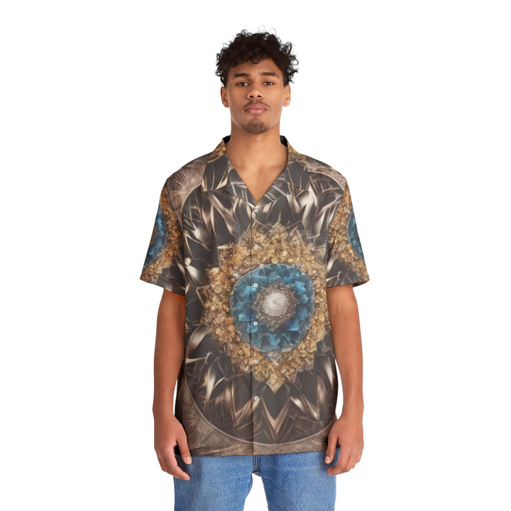 Mandala Geometric Intricacy - Men's Hawaiian Shirt - All Over Prints - g(0D·IO) - S - Black -