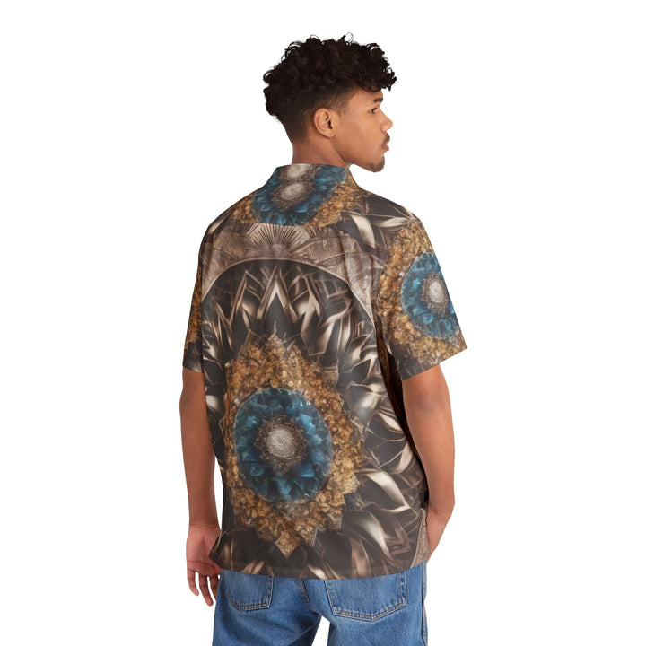 Mandala Geometric Intricacy - Men's Hawaiian Shirt - All Over Prints - g(0D·IO) - S - Black -