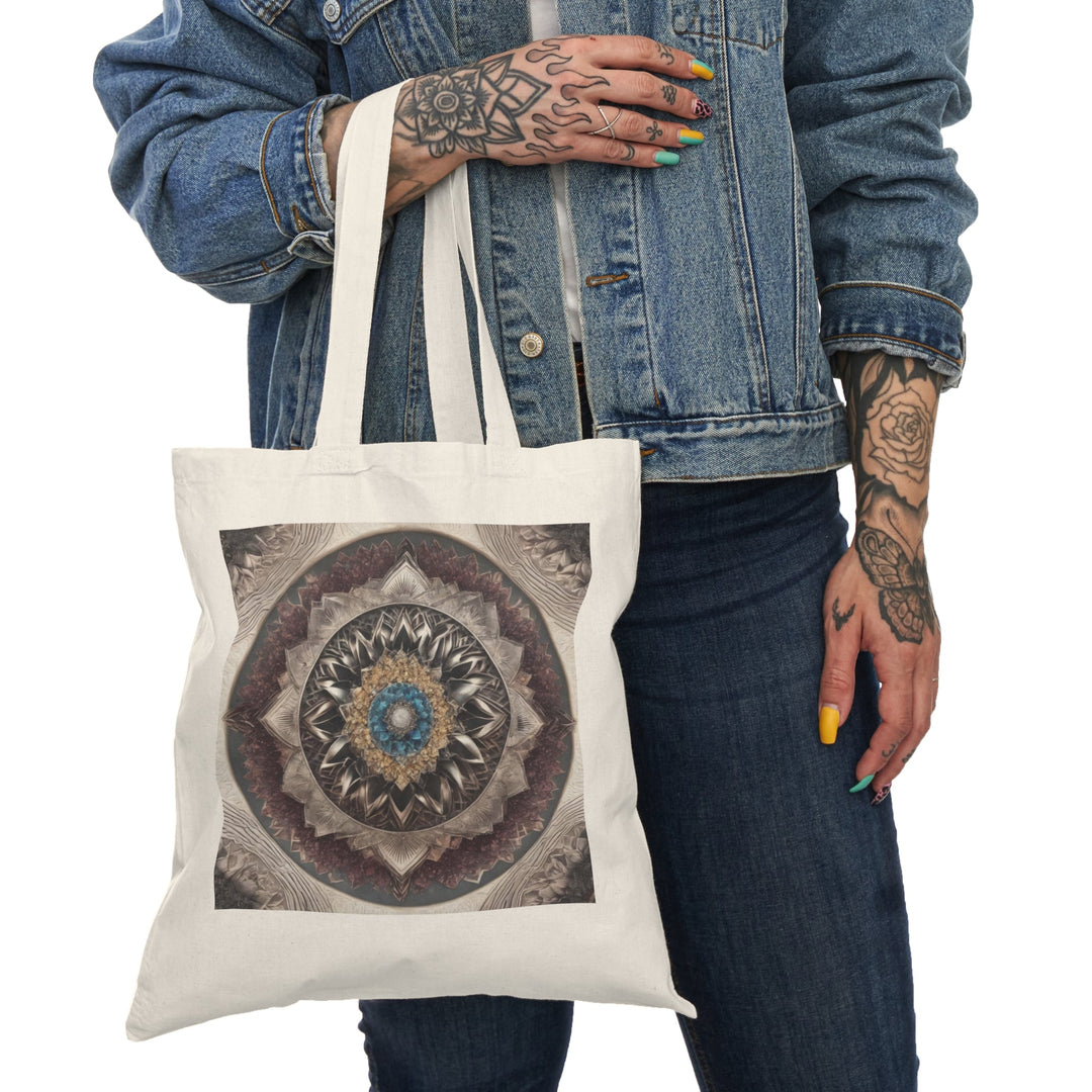 Mandala Geometric Intricacy - Natural Tote Bag - Bags - g(0D·IO) - 15" x 16" - Natural -