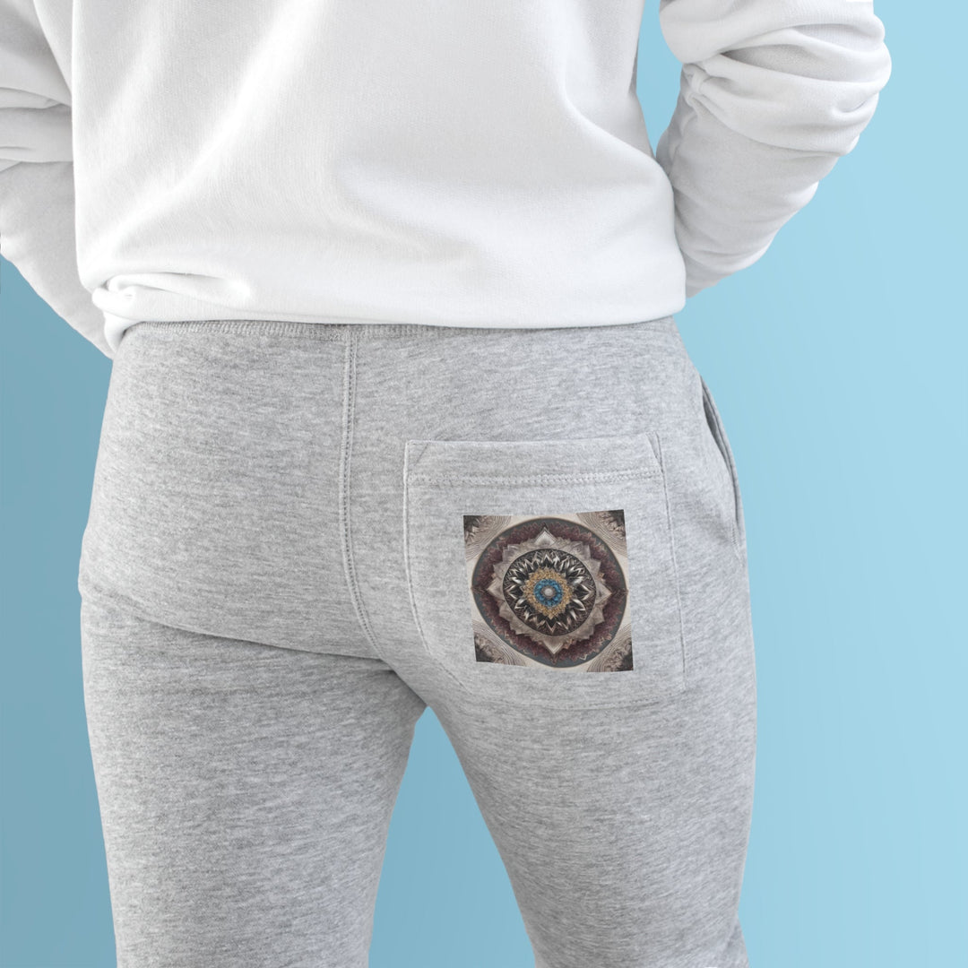 Mandala Geometric Intricacy - Premium Fleece Joggers - Trousers - g(0D·IO) - Charcoal Heather - M -