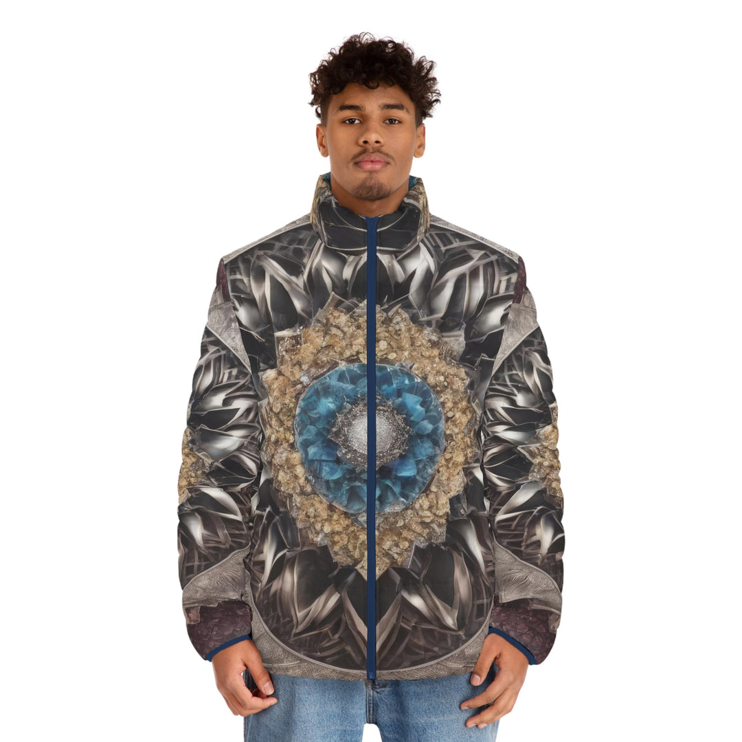 Mandala Geometric Intricacy - Puffer Jacket - All Over Prints - g(0D·IO) - S - Black zipper -