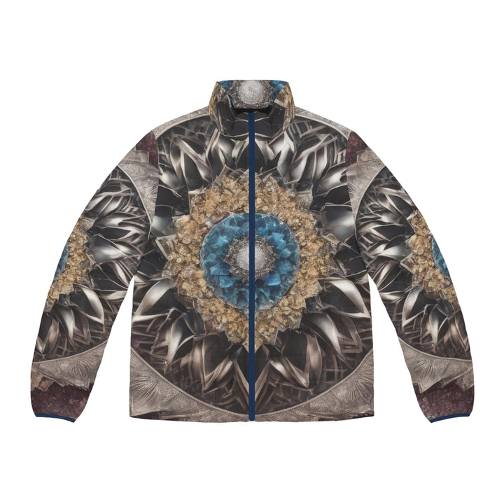 Mandala Geometric Intricacy - Puffer Jacket - All Over Prints - g(0D·IO) - S - Dark blue zipper -