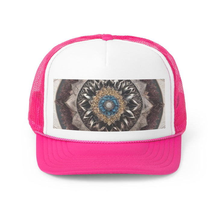 Mandala Geometric Intricacy - Trucker Hat - Hats - g(0D·IO) - Pink - One size -