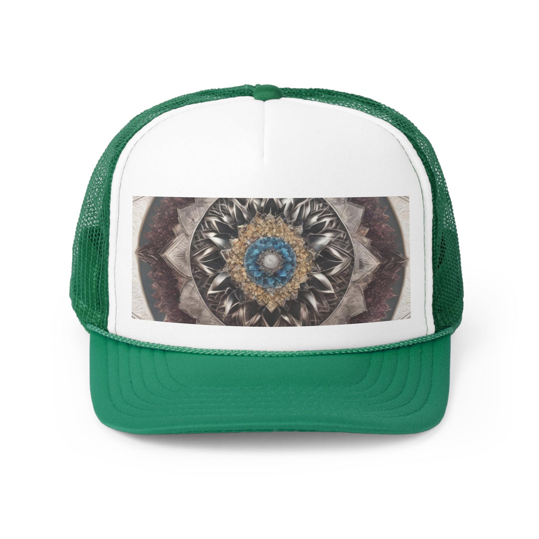 Mandala Geometric Intricacy - Trucker Hat - Hats - g(0D·IO) - Green - One size -