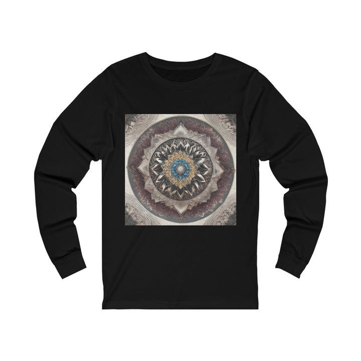 Mandala Geometric Intricacy - Unisex Jersey Long Sleeve Tee - Long-sleeve - g(0D·IO) - S - Black -