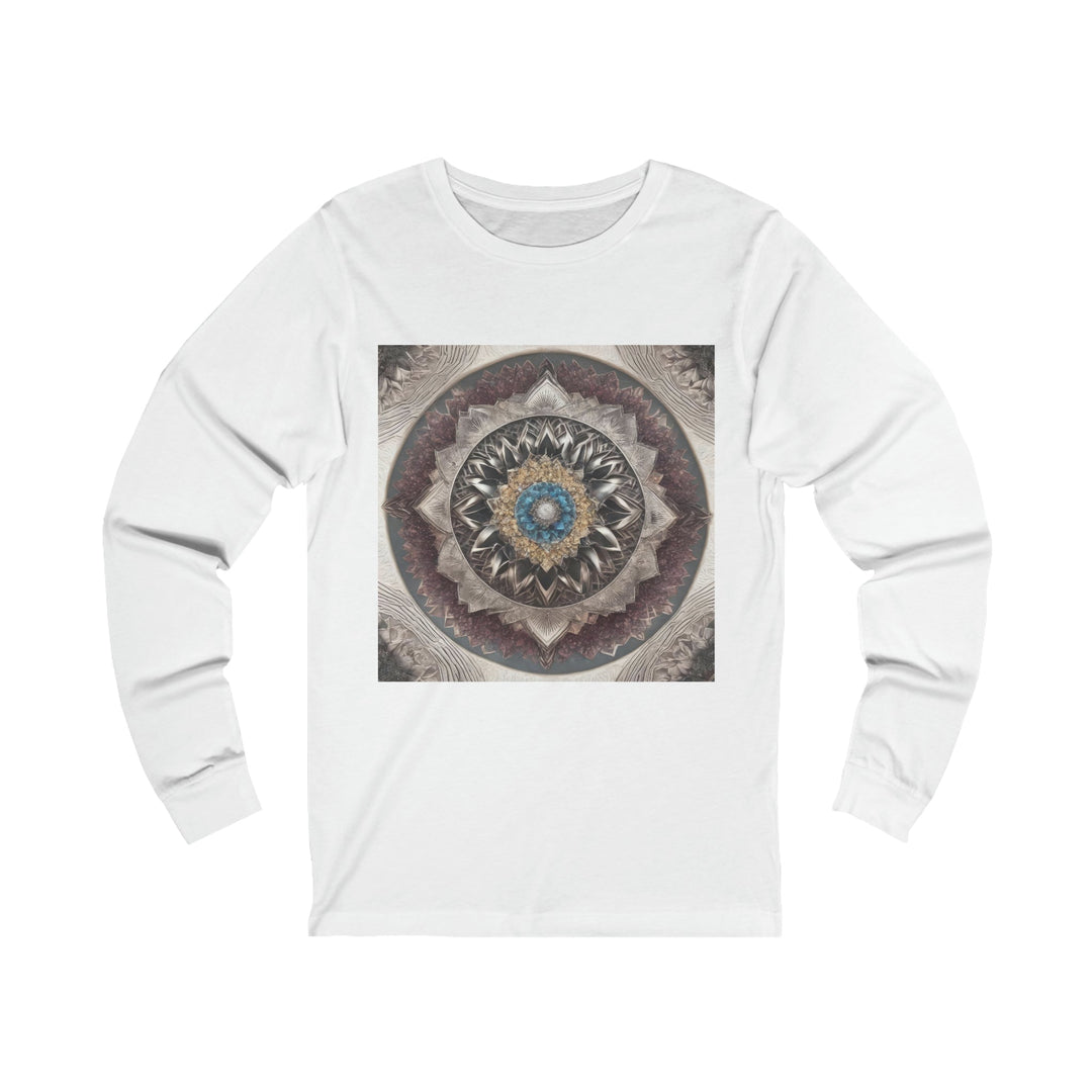 Mandala Geometric Intricacy - Unisex Jersey Long Sleeve Tee - Long-sleeve - g(0D·IO) - S - White -