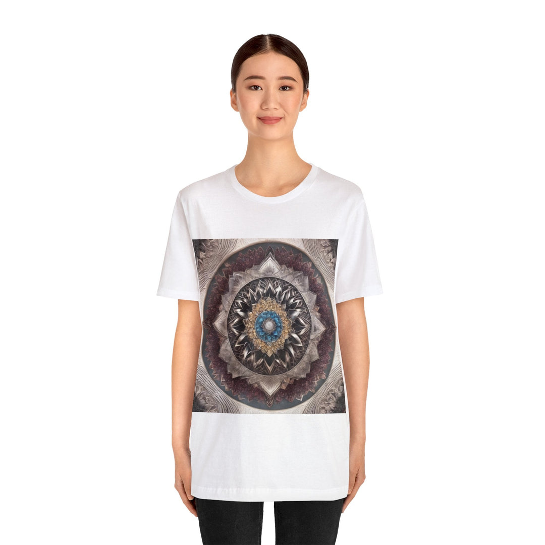 Mandala Geometric Intricacy - Unisex Jersey Short Sleeve Tee - T-Shirt - g(0D·IO) - Black - S -