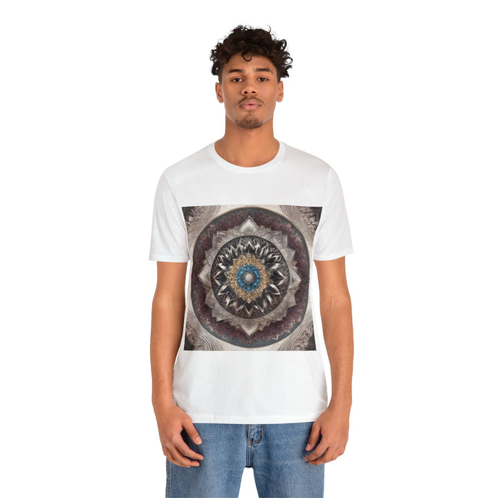 Mandala Geometric Intricacy - Unisex Jersey Short Sleeve Tee - T-Shirt - g(0D·IO) - Black - S -