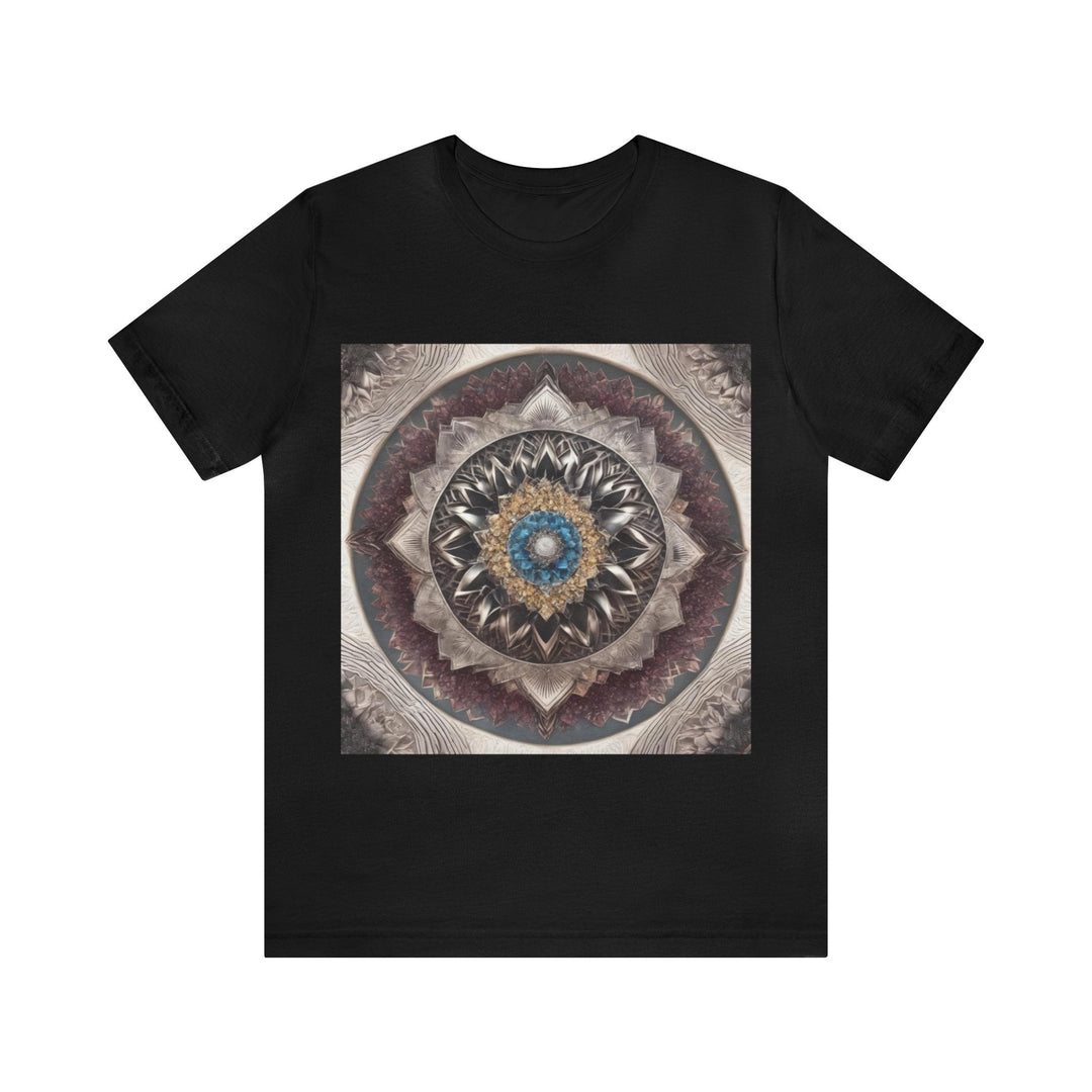 Mandala Geometric Intricacy - Unisex Jersey Short Sleeve Tee - T-Shirt - g(0D·IO) - Black - S -