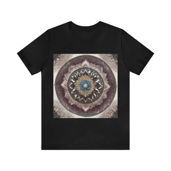 Mandala Geometric Intricacy - Unisex Jersey Short Sleeve Tee - T-Shirt - g(0D·IO) - Black - S -