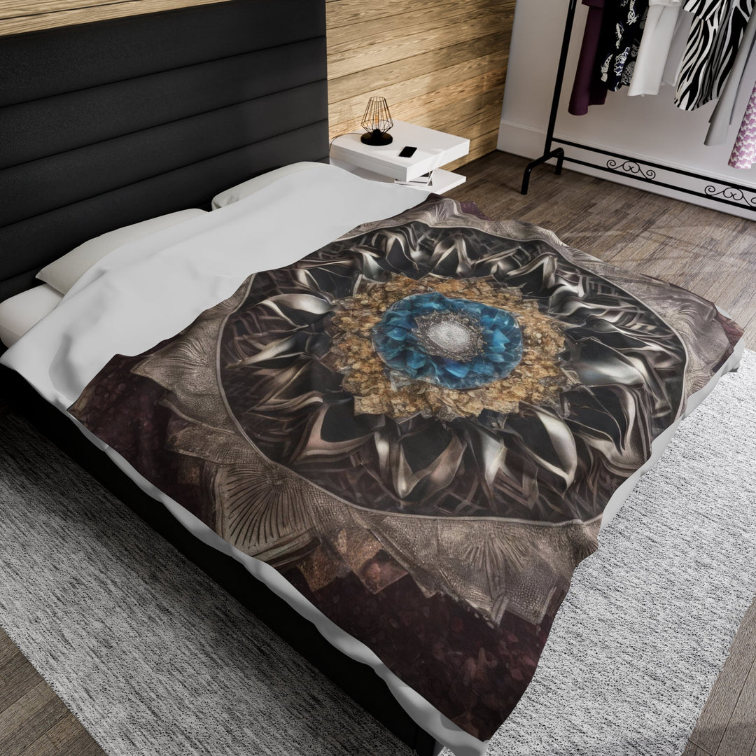 Mandala Geometric Intricacy - Velveteen Plush Blanket - All Over Prints - g(0D·IO) - 30" × 40" - -