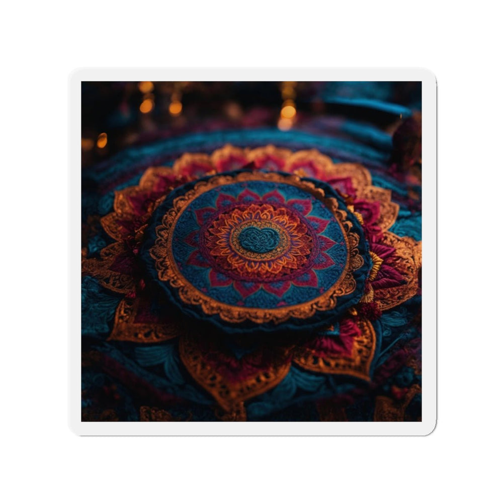Mandala Intricate Tapestry - Die-cut Magnet - Home Decor - g(0D·IO) - 3" x 3" - Die-Cut - 1 pc