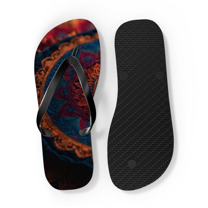 Mandala Intricate Tapestry - Flip Flops - Shoes - g(0D·IO) - XL - Black sole -