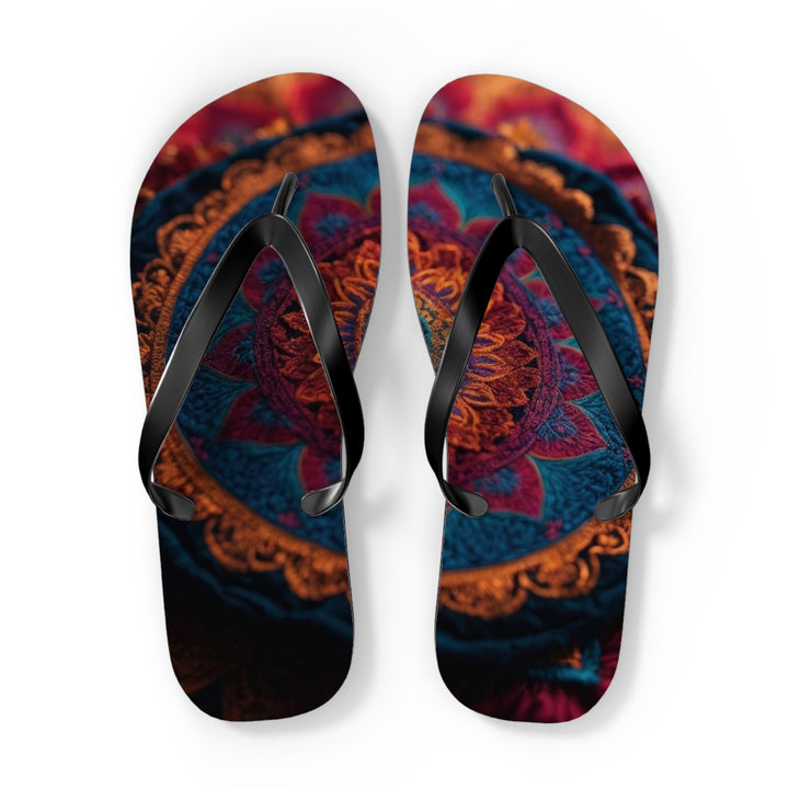 Mandala Intricate Tapestry - Flip Flops - Shoes - g(0D·IO) - XL - Black sole -