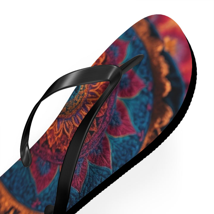 Mandala Intricate Tapestry - Flip Flops - Shoes - g(0D·IO) - XL - Black sole -