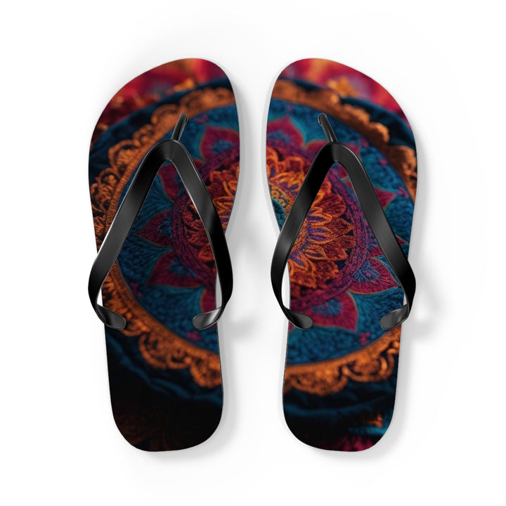 Mandala Intricate Tapestry - Flip Flops - Shoes - g(0D·IO) - L - Black sole -