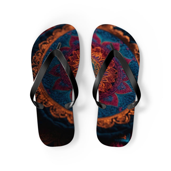 Mandala Intricate Tapestry - Flip Flops - Shoes - g(0D·IO) - M - Black sole -