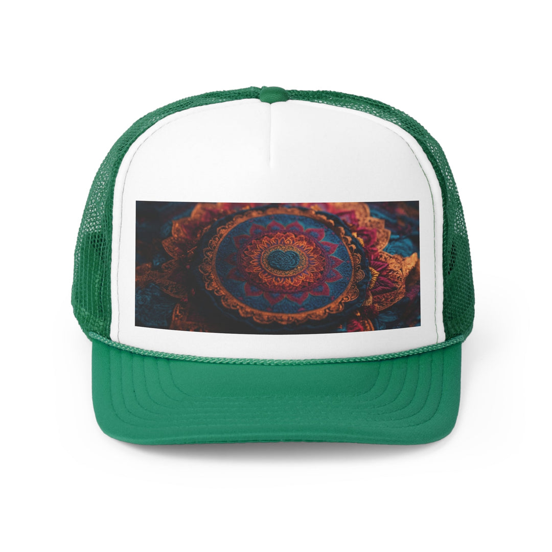 Mandala Intricate Tapestry - Trucker Hat - Hats - g(0D·IO) - Green - One size -