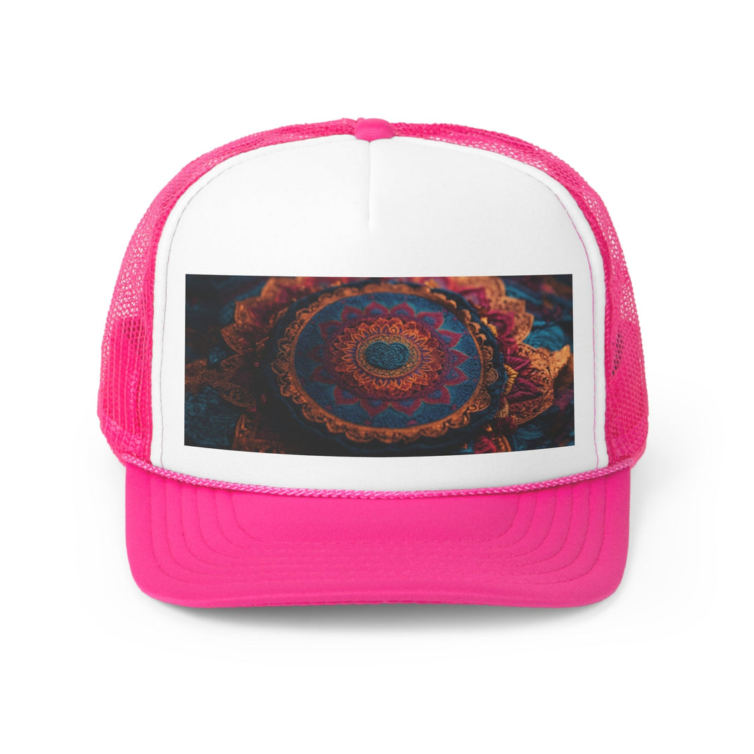 Mandala Intricate Tapestry - Trucker Hat - Hats - g(0D·IO) - Pink - One size -